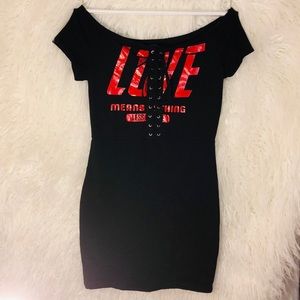 forever 21 “love” black dress